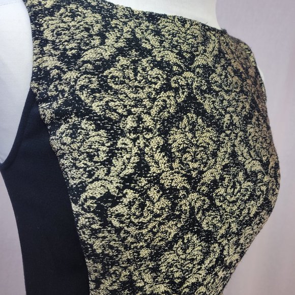 Ann Taylor LOFT gold and black sheath dress NWT size 2 - Picture 6 of 9